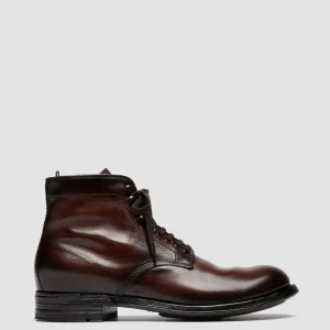 Hot Officine Creative ADMIRAL 004 - Brown Leather Lace-up Boots COFFEE