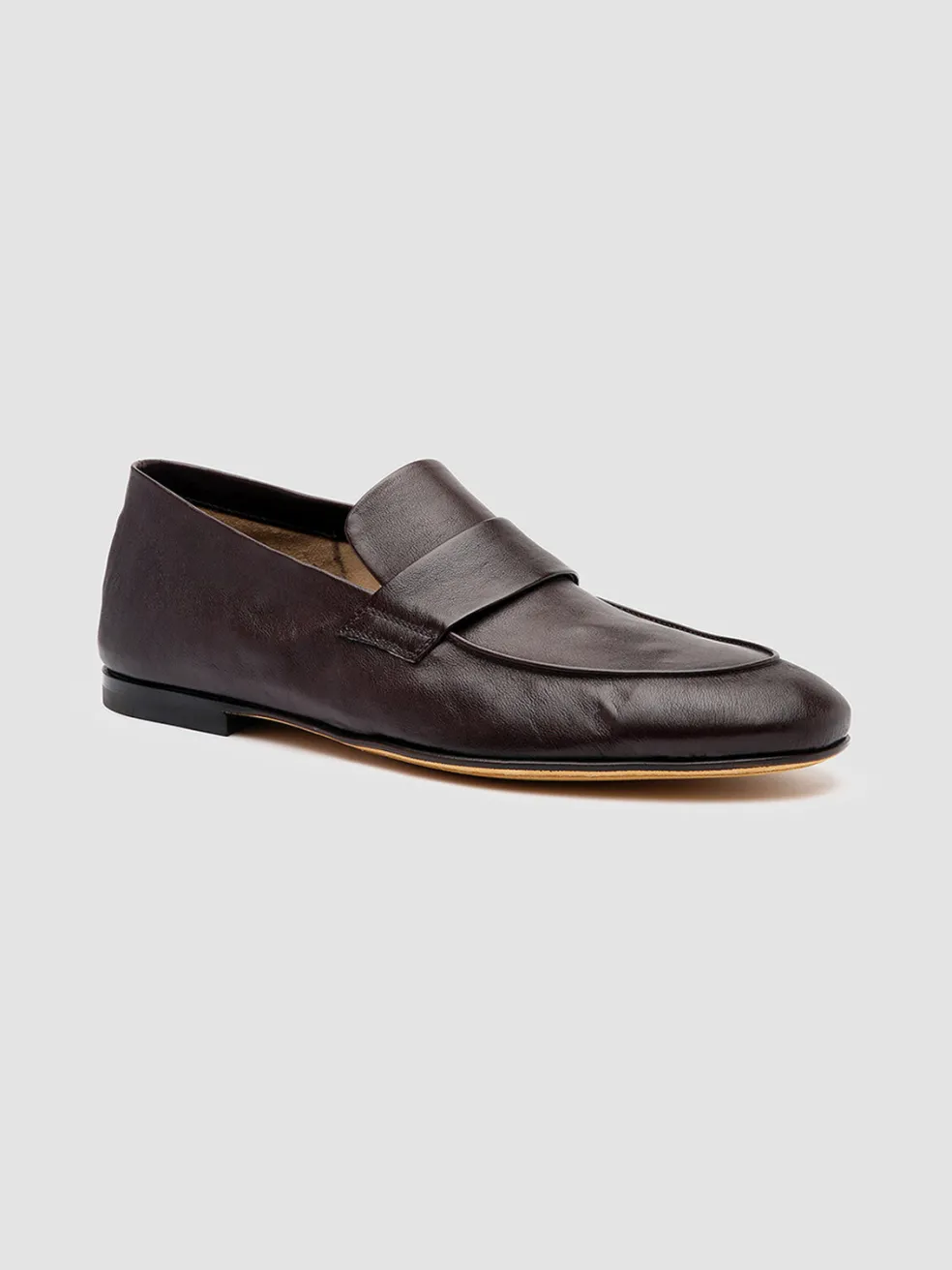 Sale Officine Creative AIRTO 001 - Brown Leather Penny Loafers DRUM
