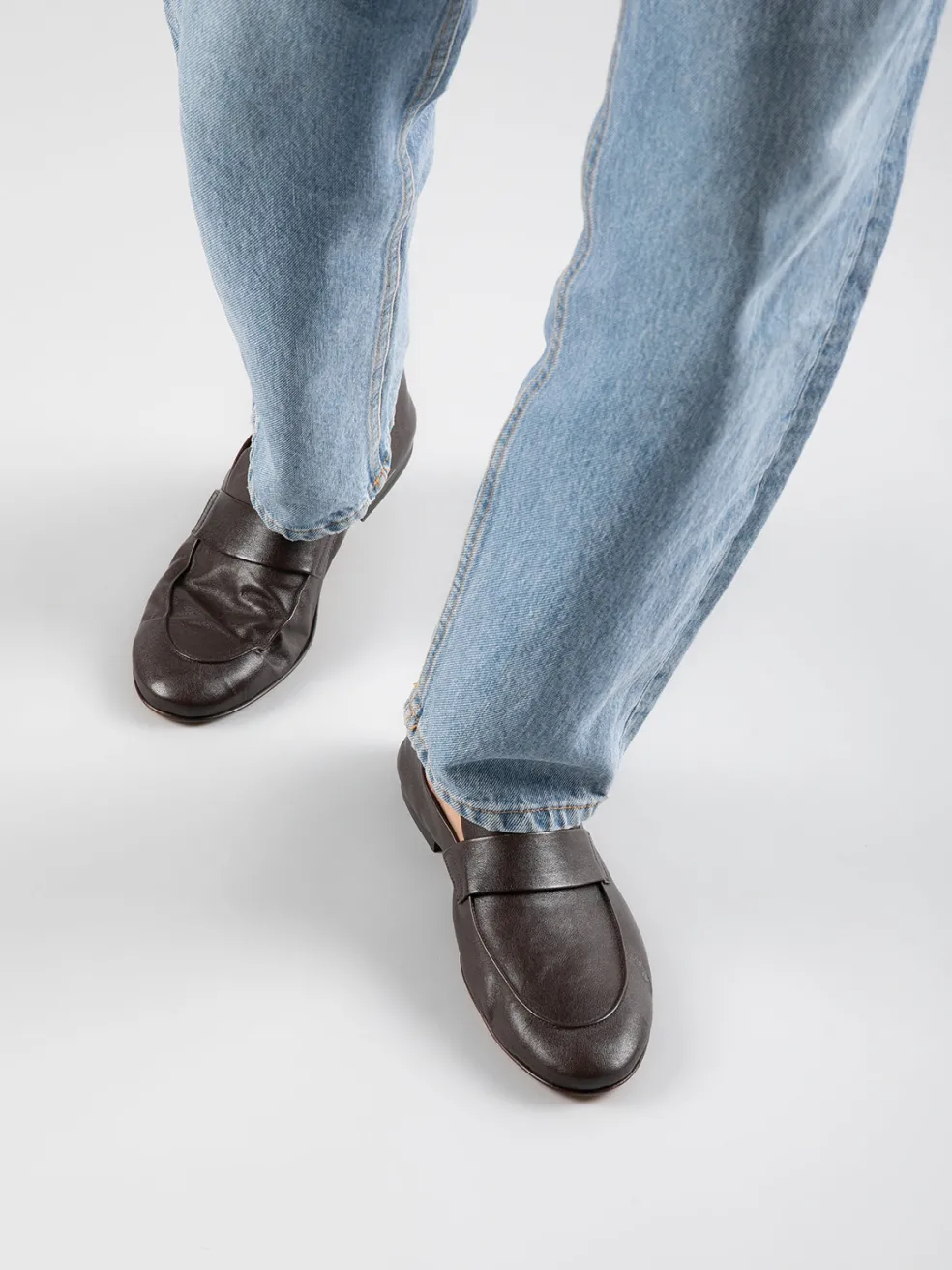 Sale Officine Creative AIRTO 001 - Brown Leather Penny Loafers DRUM