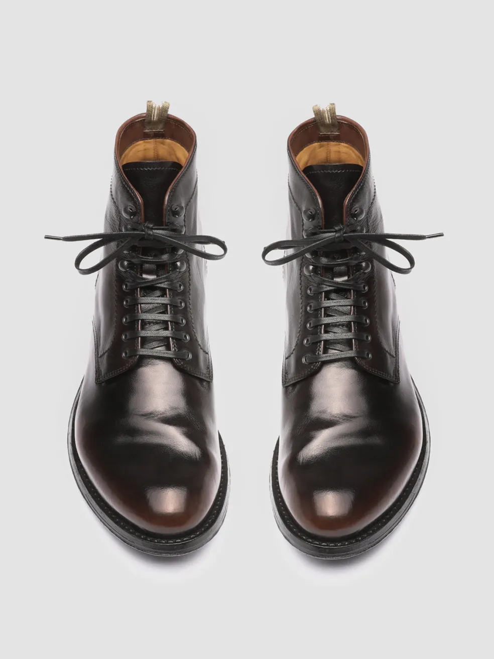 Store Officine Creative ANATOMIA 013 - Black Leather Ankle Boots COFFEE/BLACK