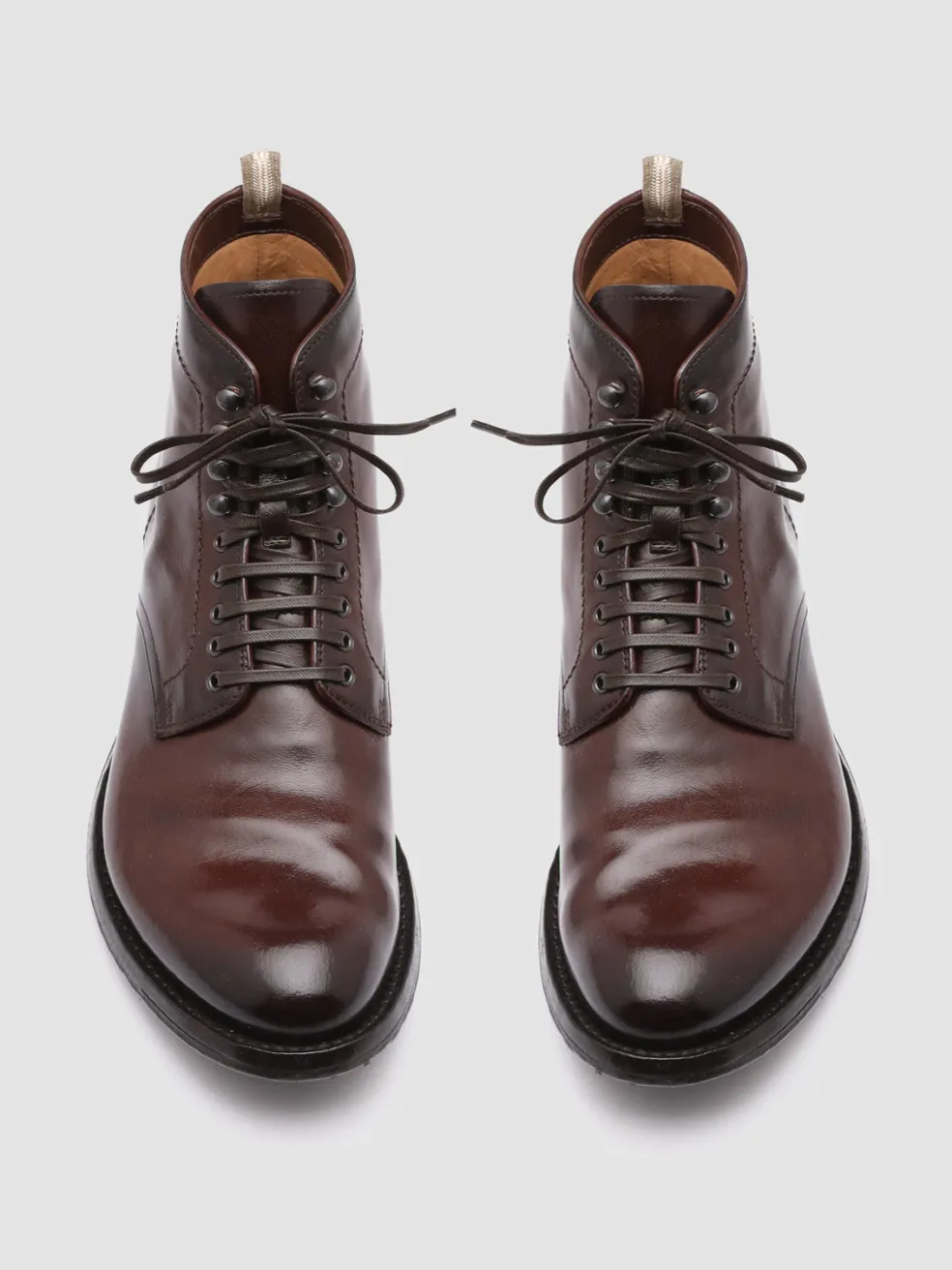 Clearance Officine Creative ANATOMIA 013 - Brown Leather Ankle Boots DARK BROWN