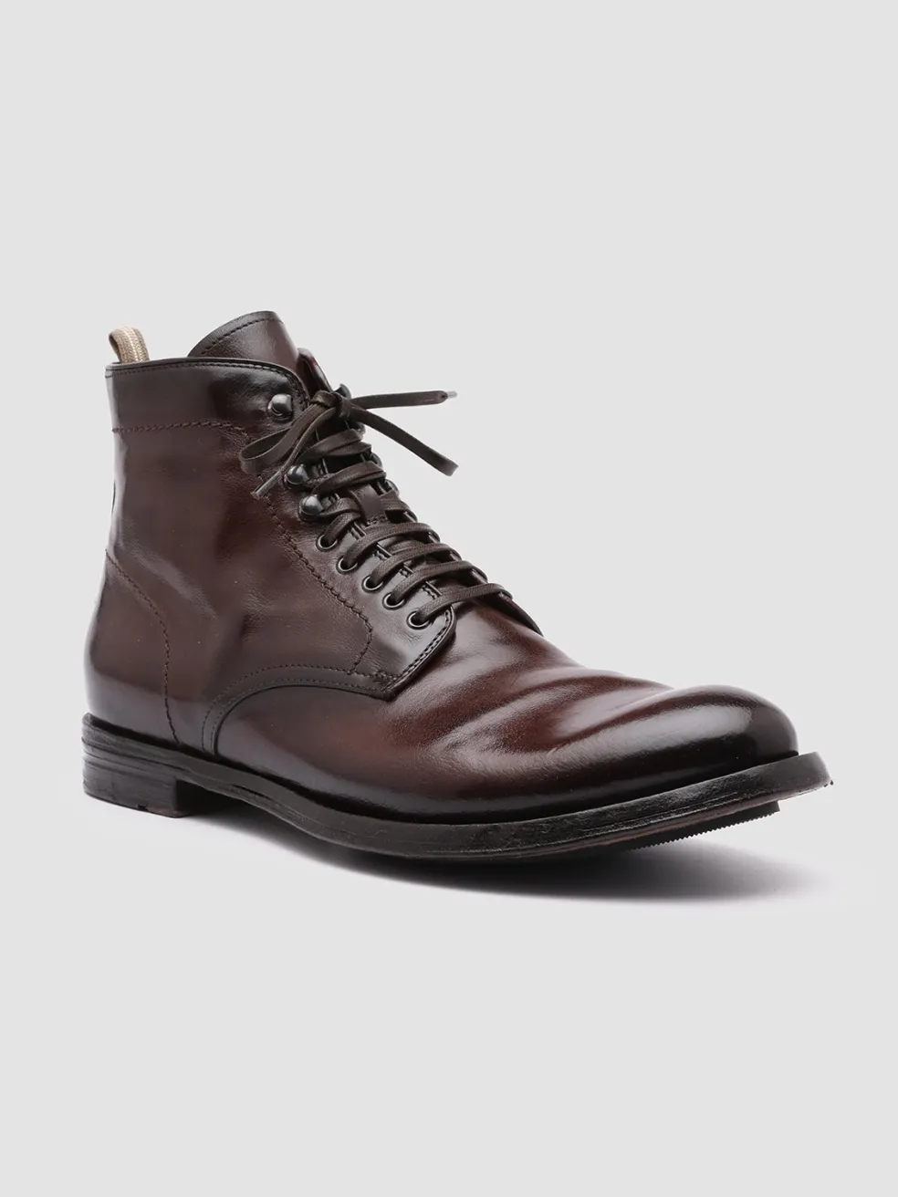 Clearance Officine Creative ANATOMIA 013 - Brown Leather Ankle Boots DARK BROWN