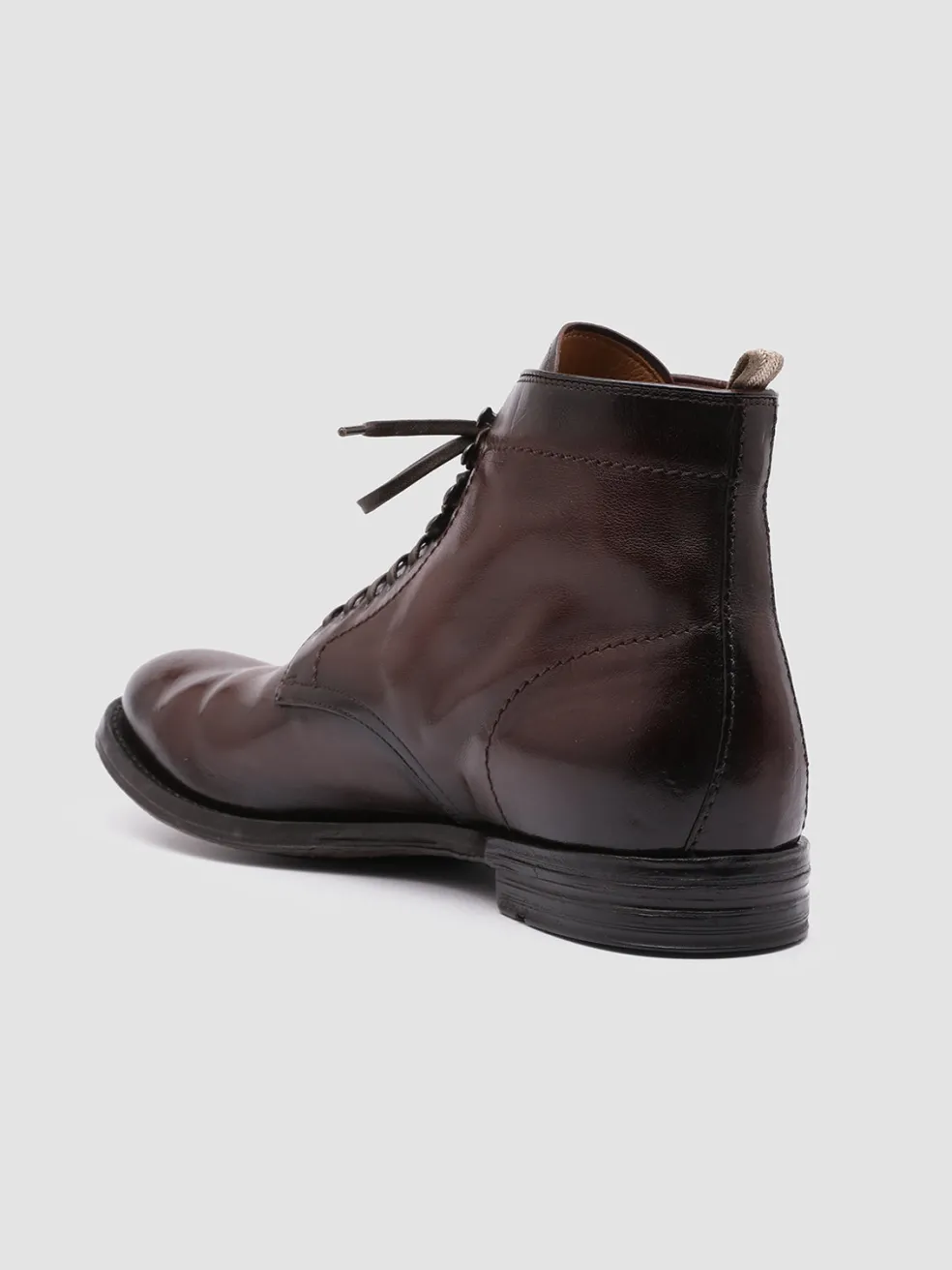Clearance Officine Creative ANATOMIA 013 - Brown Leather Ankle Boots DARK BROWN