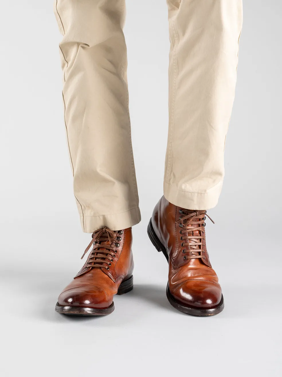 Flash Sale Officine Creative ANATOMIA 016 - Brown Leather Ankle Boots COFFEE/DARK BROWN