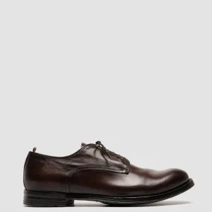 Outlet Officine Creative ANATOMIA 012 - Brown Leather Derby Shoes DARK BROWN
