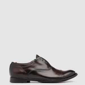 Shop Officine Creative ANATOMIA 08 - Brown Leather Oxford Shoes EBANO