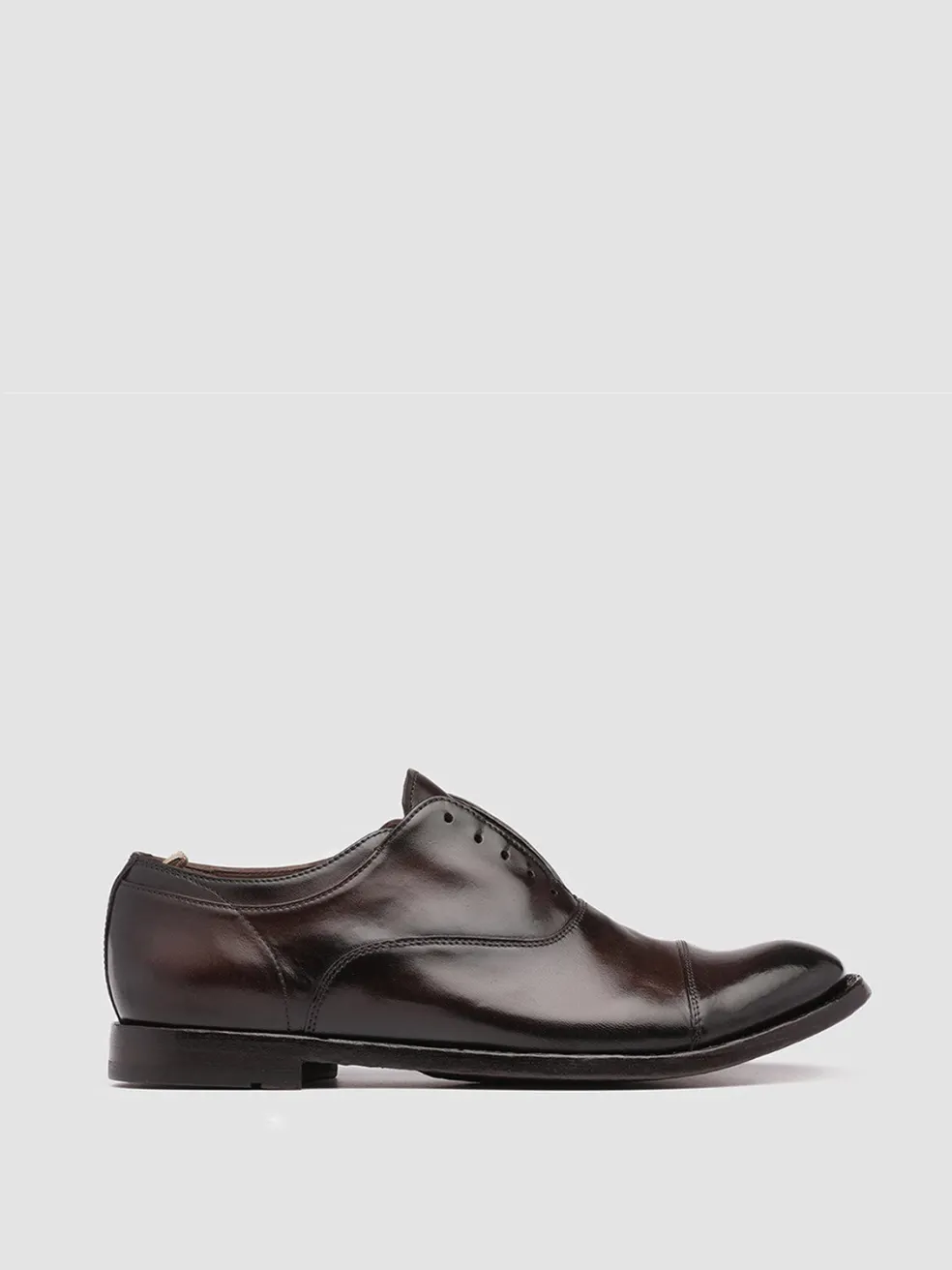Shop Officine Creative ANATOMIA 08 - Brown Leather Oxford Shoes EBANO