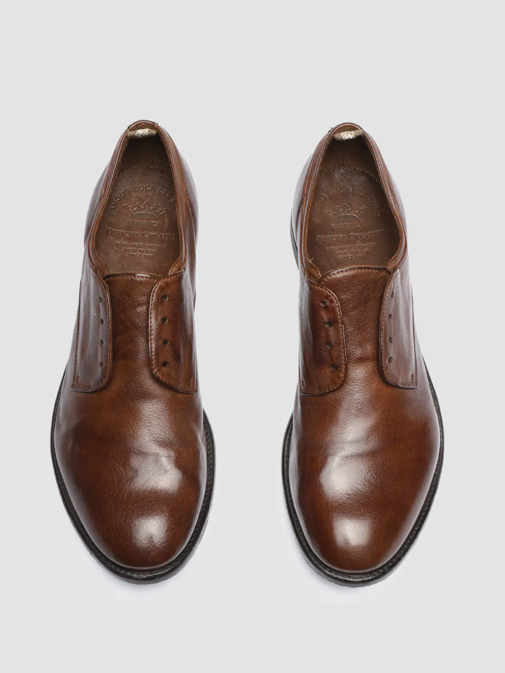 Flash Sale Officine Creative ARC 500 - Brown Leather Derby Shoes CIGAR