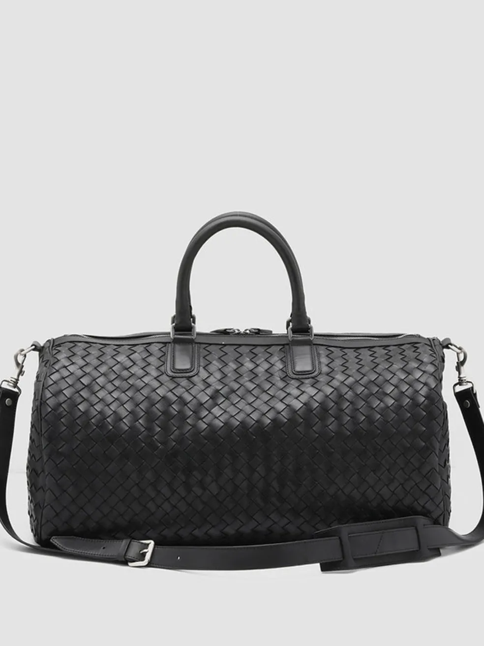 Cheap Officine Creative ARMOR 01 - Woven Leather Weekender BLACK