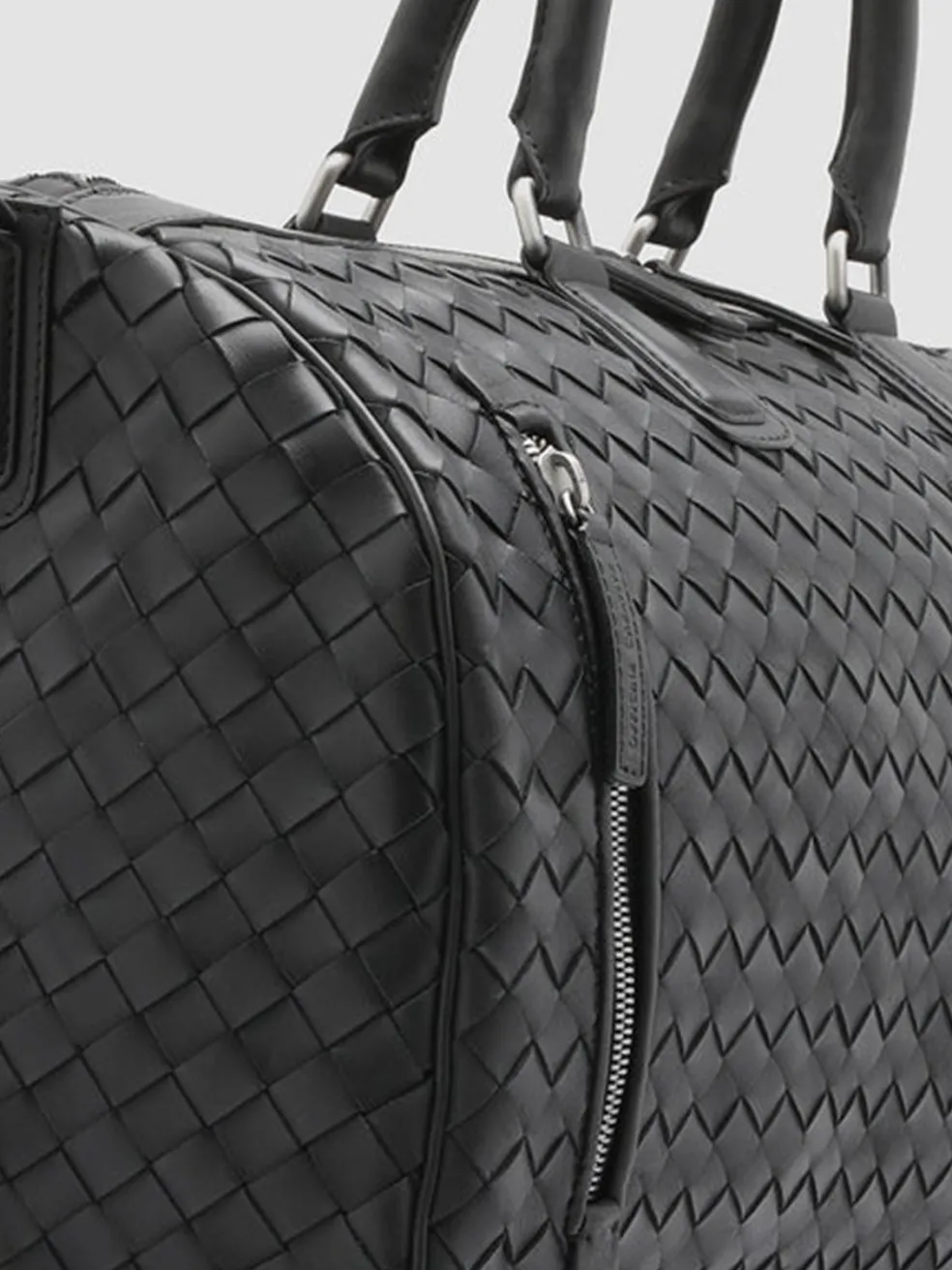 Cheap Officine Creative ARMOR 01 - Woven Leather Weekender BLACK