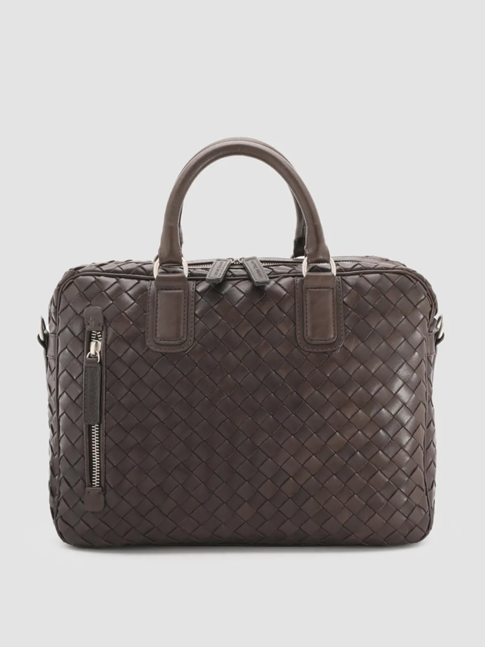 Clearance Officine Creative ARMOR 011 - Brown Woven Woven Leather Bag COFFEE