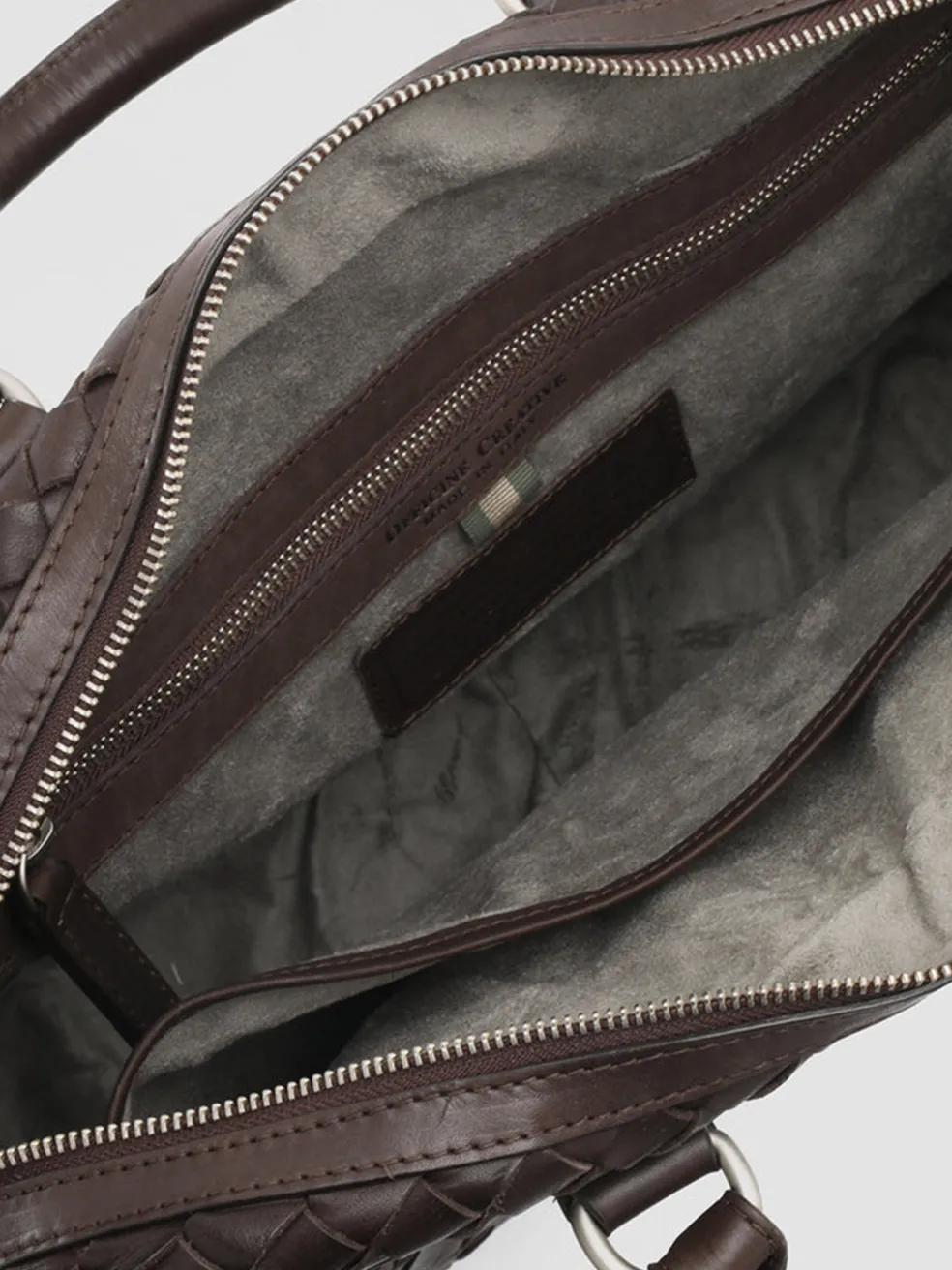 Clearance Officine Creative ARMOR 011 - Brown Woven Woven Leather Bag COFFEE