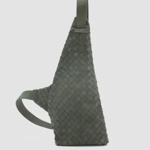 Store Officine Creative ARMOR 05 - Green Woven Leather Backpack DEPHTS