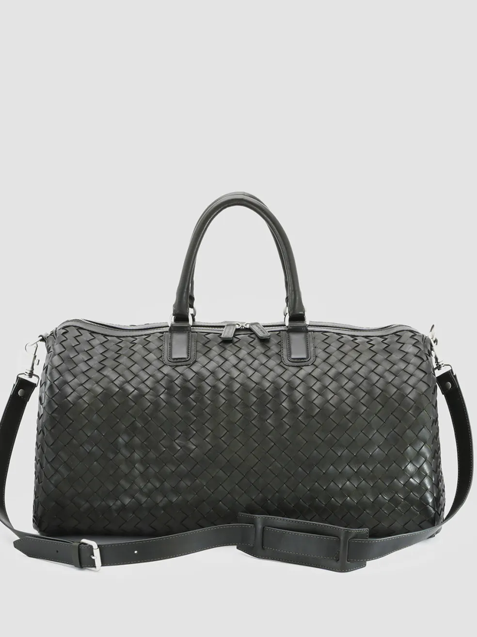 Fashion Officine Creative ARMOR 01 - Green Woven Leather Weekender DEPHTS