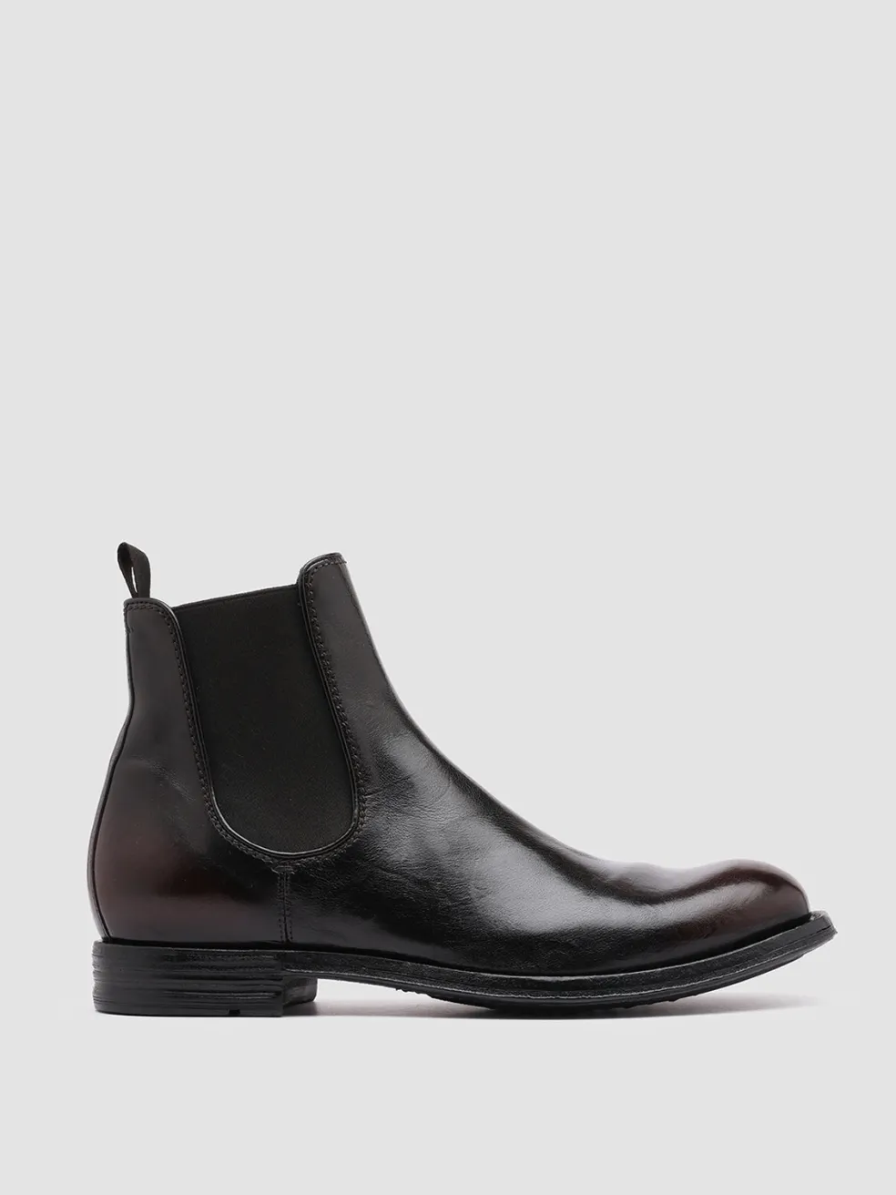 Discount Officine Creative BALANCE 008 - Black Leather Chelsea Boots MORO/DARK BROWN
