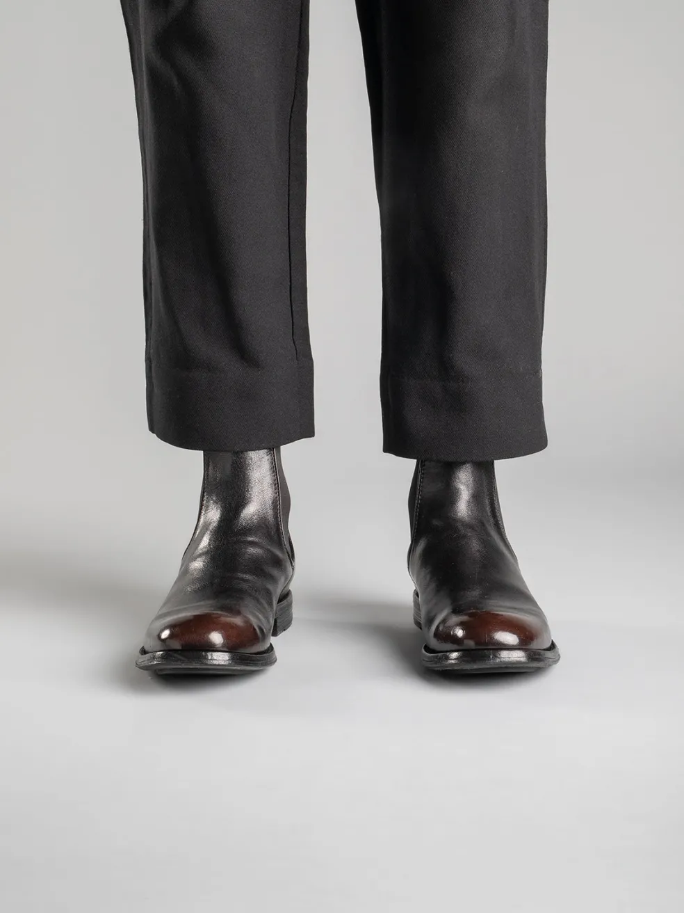 Discount Officine Creative BALANCE 008 - Black Leather Chelsea Boots MORO/DARK BROWN