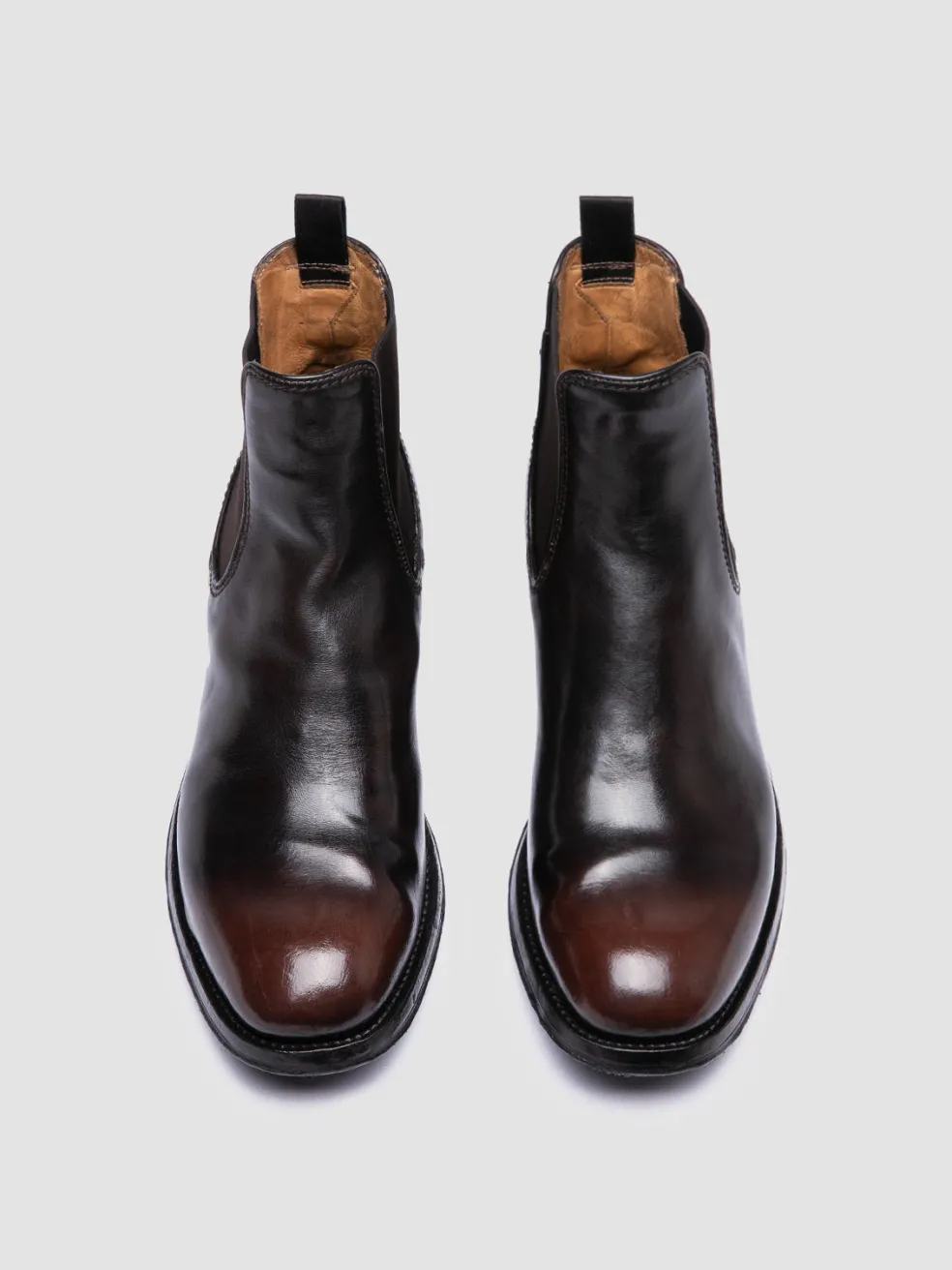 Hot Officine Creative BALANCE 008 - Brown Leather Chelsea Boots CAFFE'/SUPERNERO