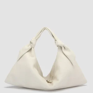 Shop Officine Creative BOLINA 031 - White Leather Hobo Bag OFF WHITE