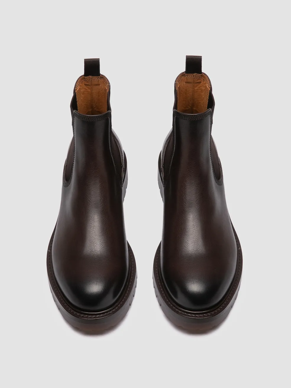 Sale Officine Creative BOSS 004 - Brown Leather Chelsea Boots MORO