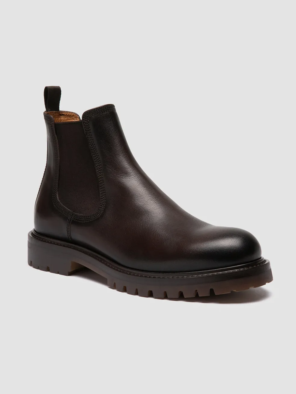 Sale Officine Creative BOSS 004 - Brown Leather Chelsea Boots MORO
