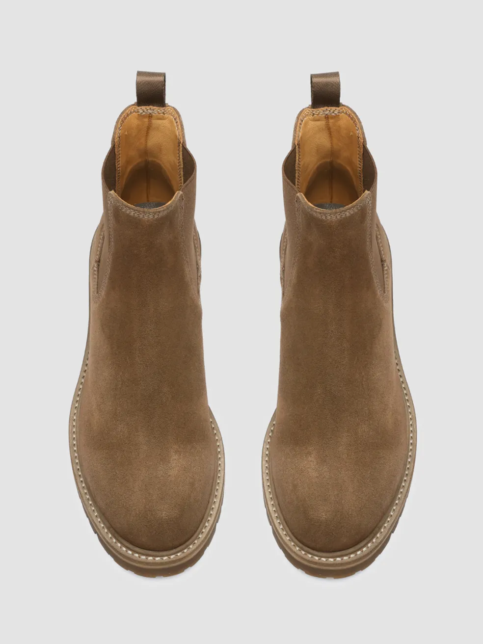 Discount Officine Creative BOSS 004 - Brown Suede Chelsea Boots TAUPE