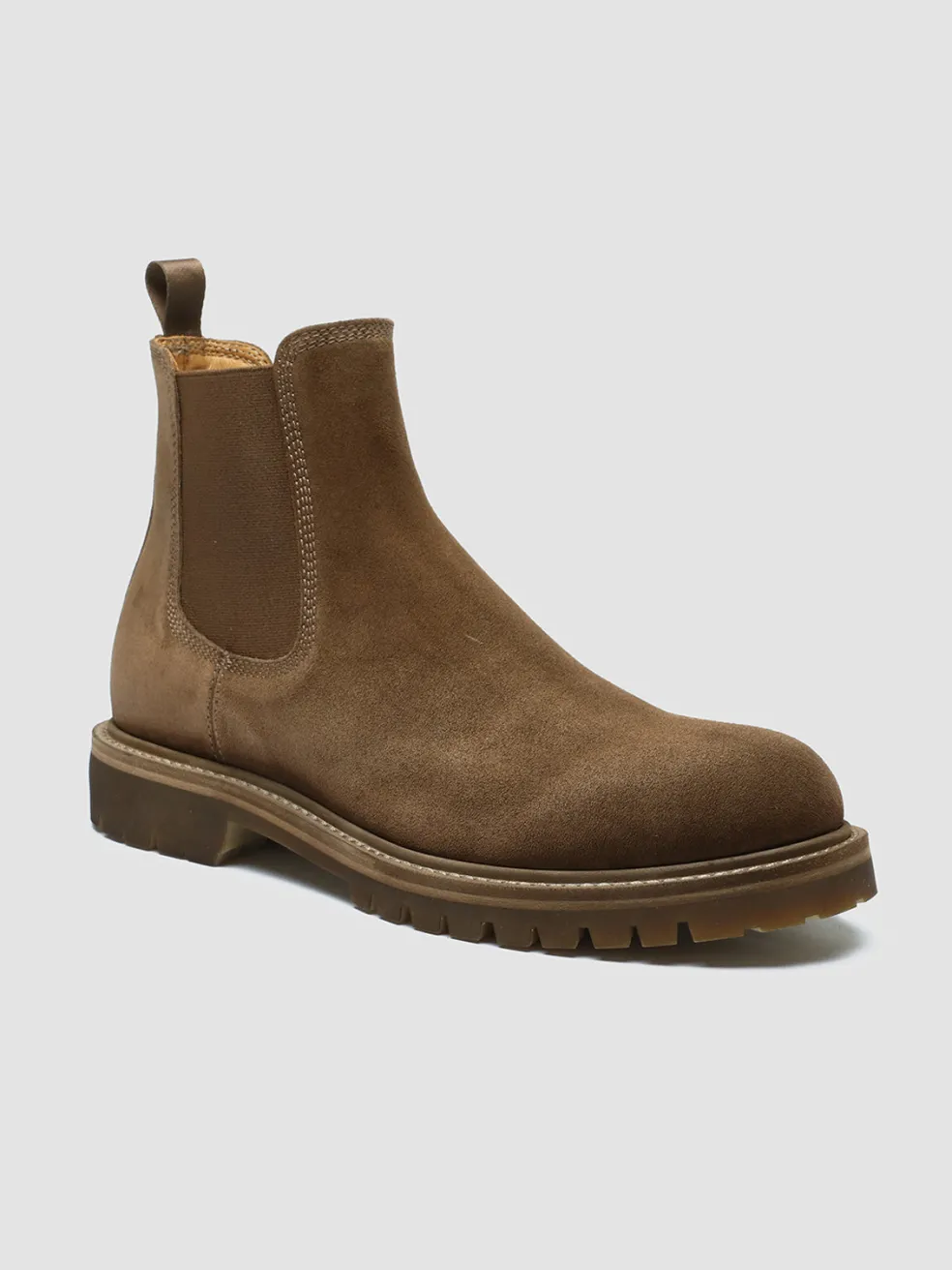 Discount Officine Creative BOSS 004 - Brown Suede Chelsea Boots TAUPE