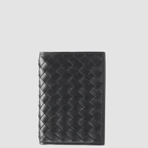 Cheap Officine Creative BOUDIN 124 - Woven Leather Bifold Wallet BLACK