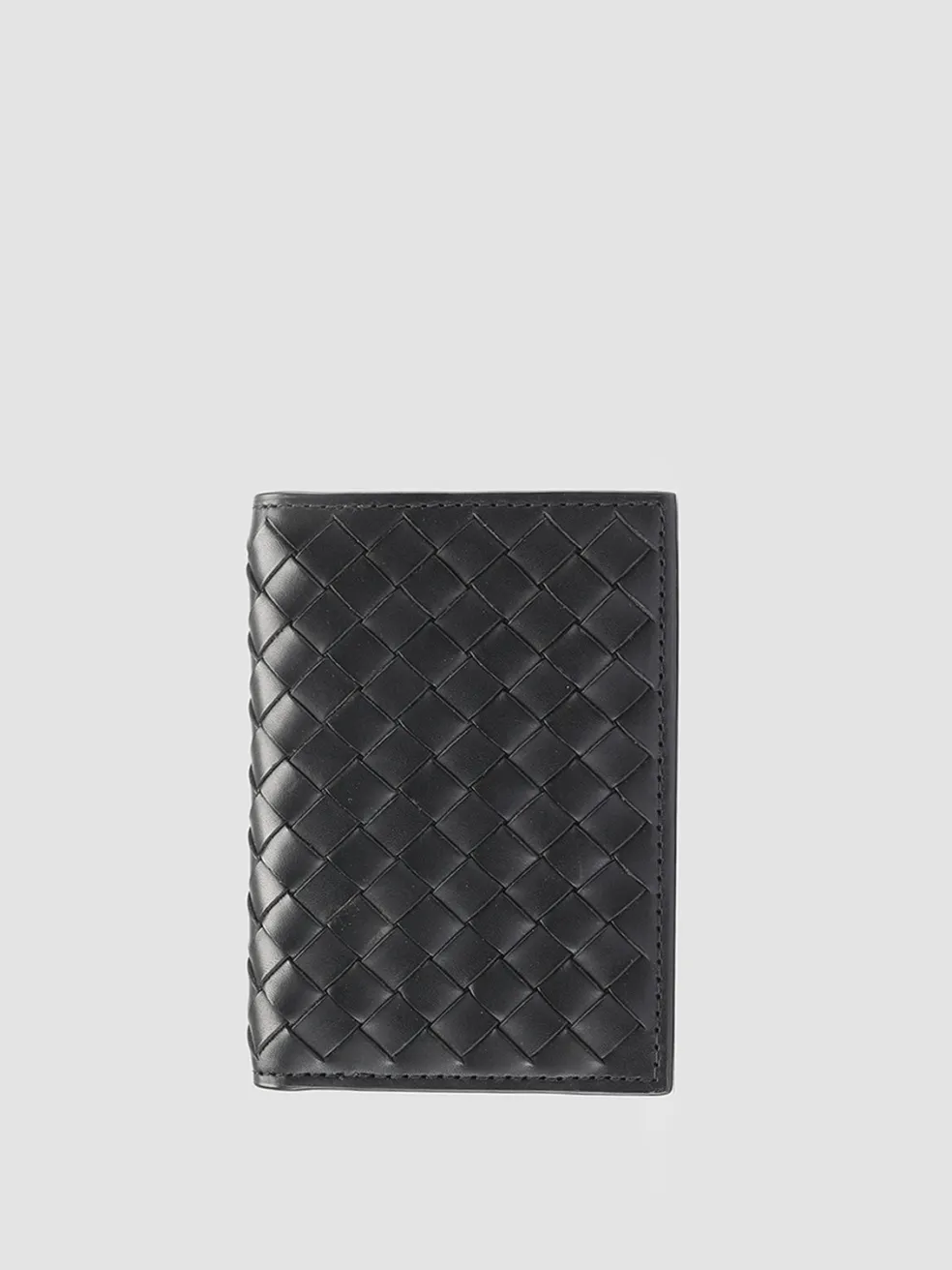 Cheap Officine Creative BOUDIN 124 - Woven Leather Bifold Wallet BLACK