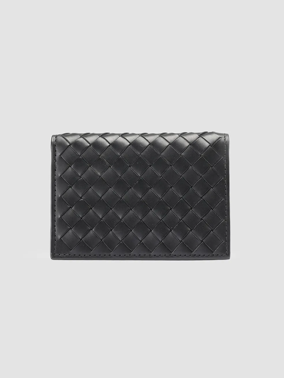 Cheap Officine Creative BOUDIN 124 - Woven Leather Bifold Wallet BLACK