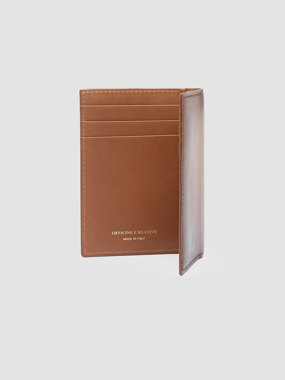 Fashion Officine Creative BOUDIN 24 - Brown Leather Bifold Wallet TAN