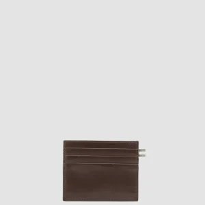 Cheap Officine Creative BOUDIN 22 - Brown Leather Card Holder DARK