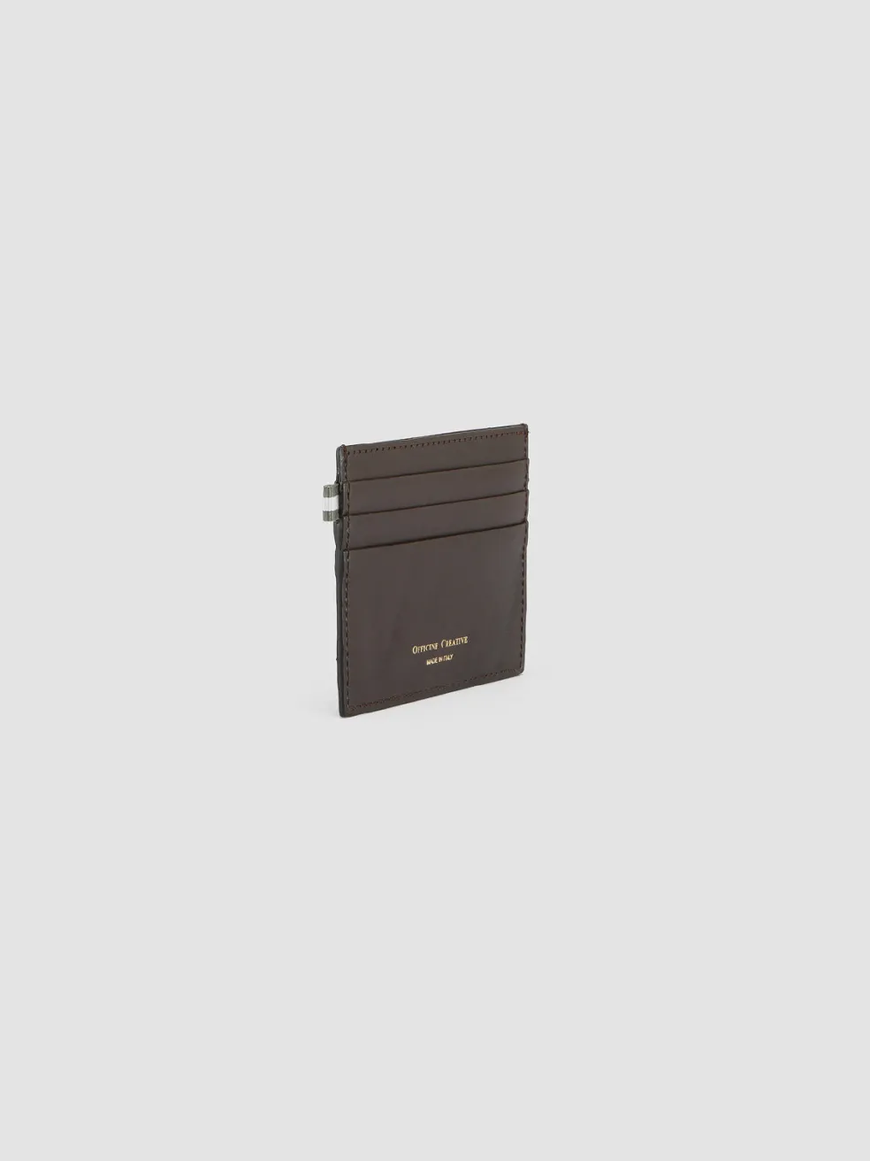 Cheap Officine Creative BOUDIN 22 - Brown Leather Card Holder DARK