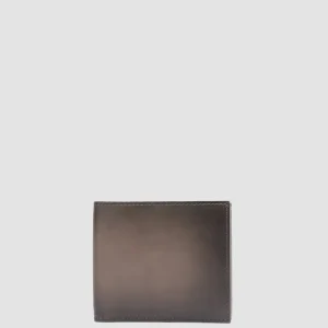 Clearance Officine Creative BOUDIN 23 - Taupe Leather Bifold Wallet WALNUT