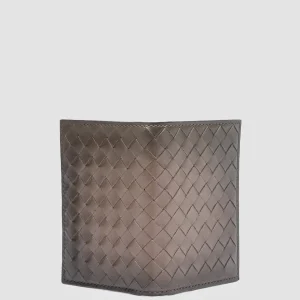 Outlet Officine Creative BOUDIN 124 - Taupe Woven Leather Bifold Wallet WALNUT