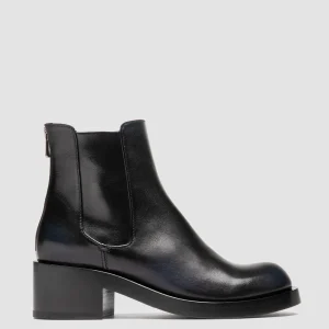 Best Officine Creative BRETT 003 - Black Leather Zipped Boots NERO                                              