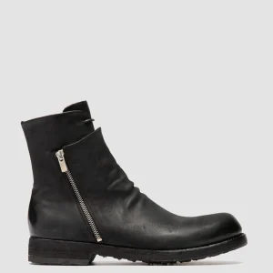 Shop Officine Creative BULLA DD 106 - Leather Zipped Boots BLACK