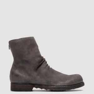 Best Sale Officine Creative BULLA DD 103 - Grey Suede Zipped Boots GRUNGE