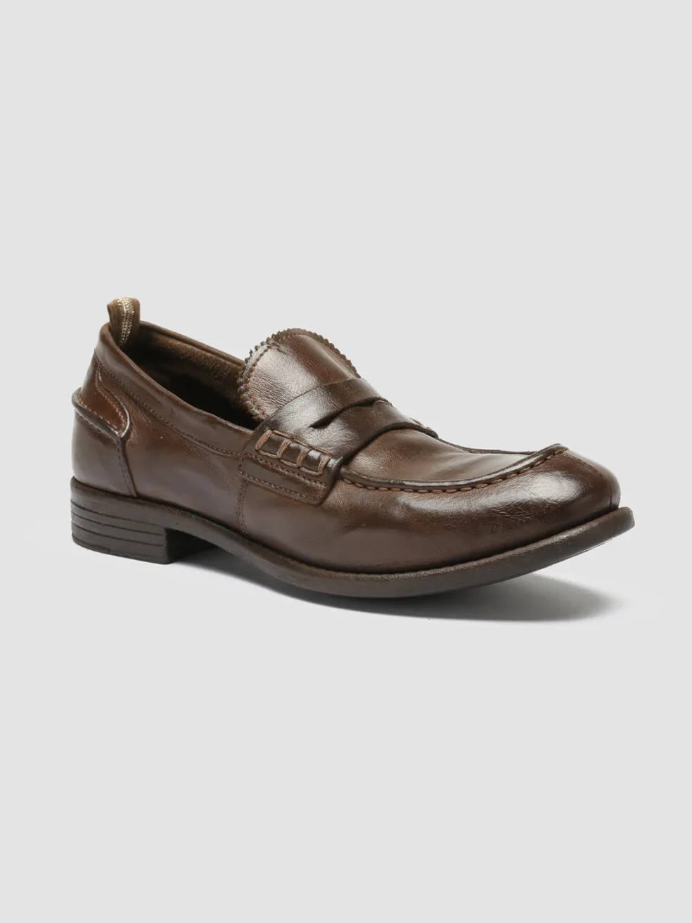 Sale Officine Creative CALIXTE 042 - Brown Leather Penny Loafers LIGHT BROWN