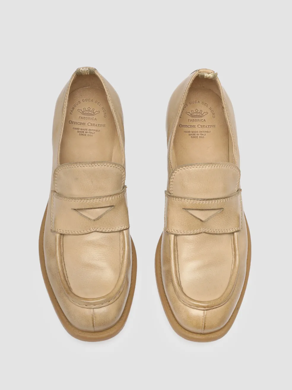 Best Sale Officine Creative CALIXTE 020 - Leather Penny Loafers TAUPE