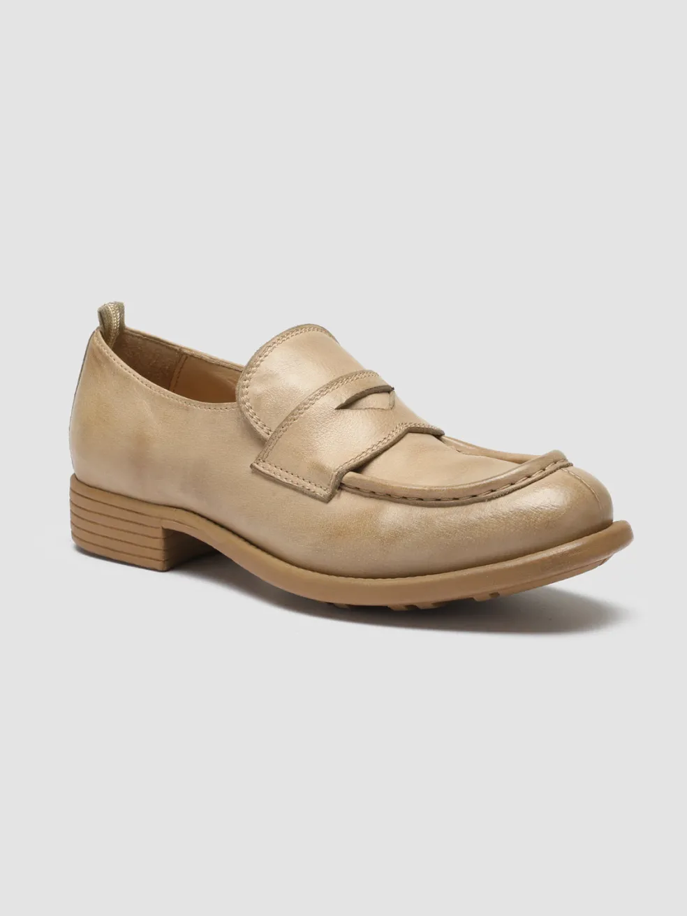 Best Sale Officine Creative CALIXTE 020 - Leather Penny Loafers TAUPE