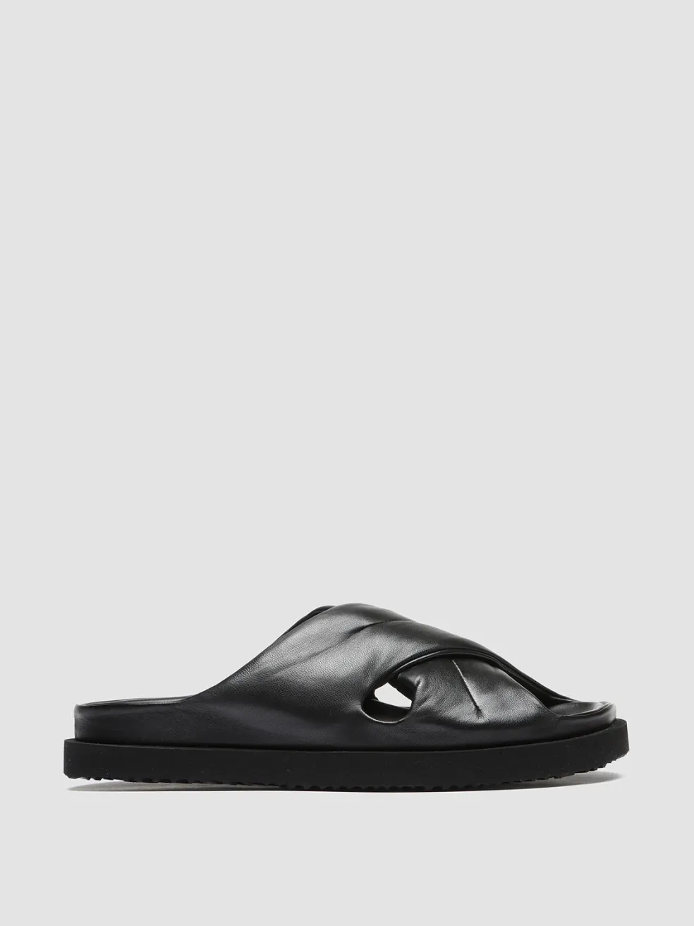 Fashion Officine Creative CHORA 004 - Leather Slide Sandals BLACK