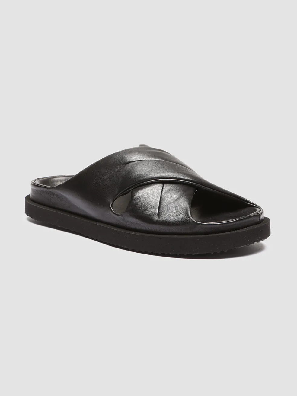Fashion Officine Creative CHORA 004 - Leather Slide Sandals BLACK