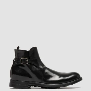 Sale Officine Creative CHRONICLE 068 - Leather Zipped Boots BLACK
