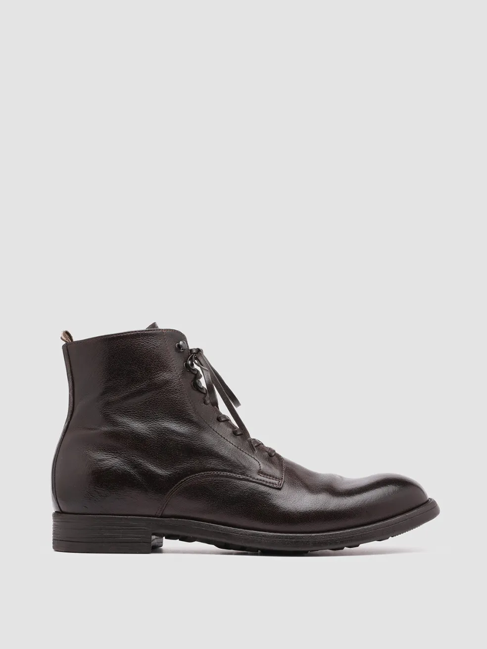 Shop Officine Creative CHRONICLE 004 - Brown Leather Ankle Boots EBANO