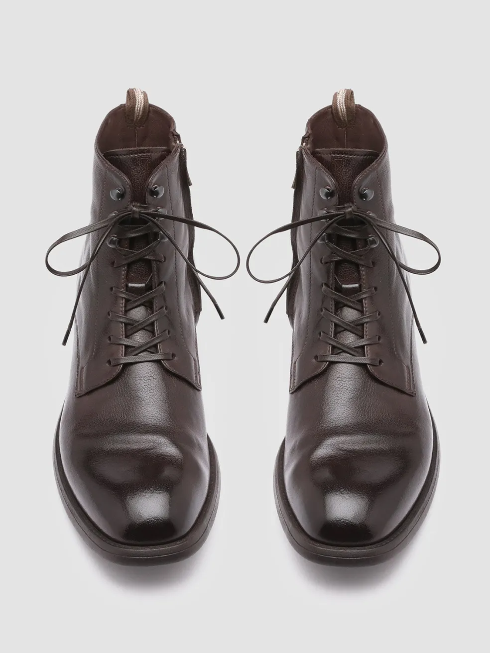 Shop Officine Creative CHRONICLE 004 - Brown Leather Ankle Boots EBANO