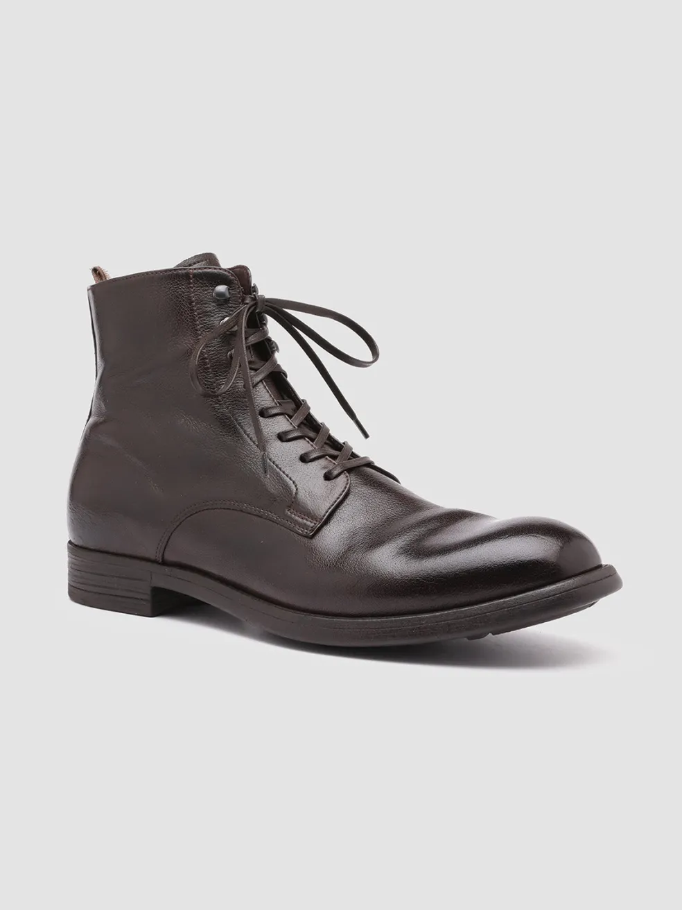 Shop Officine Creative CHRONICLE 004 - Brown Leather Ankle Boots EBANO
