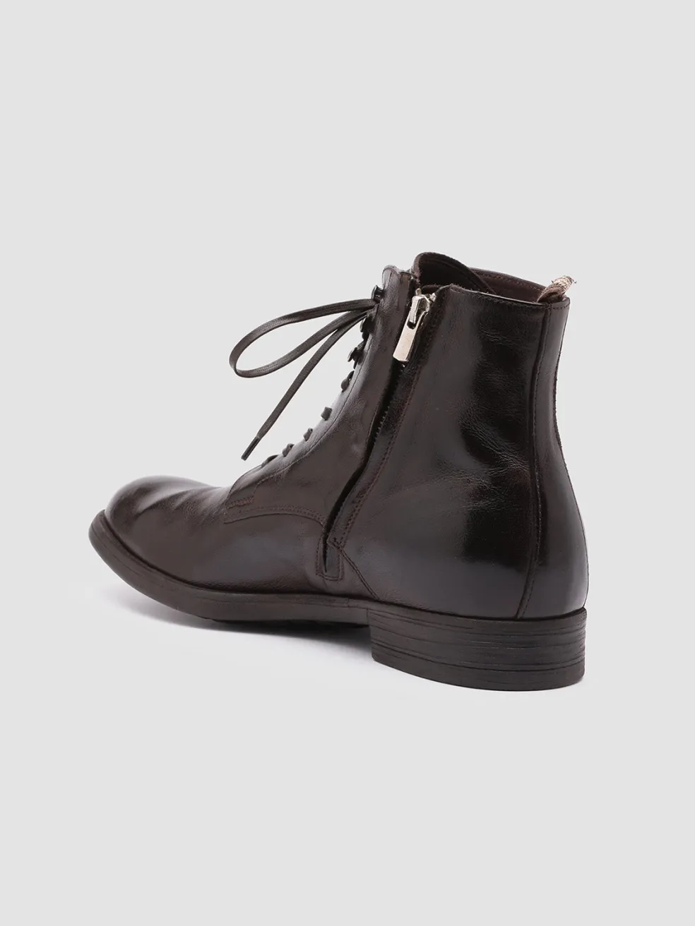 Shop Officine Creative CHRONICLE 004 - Brown Leather Ankle Boots EBANO