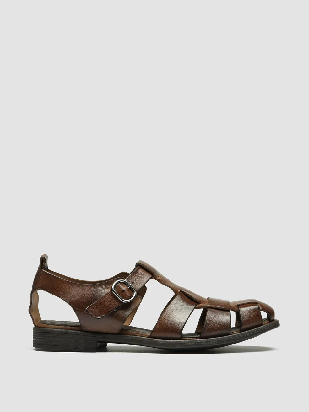 Discount Officine Creative CHRONICLE 145 - Brown Leather Sandals CIGAR