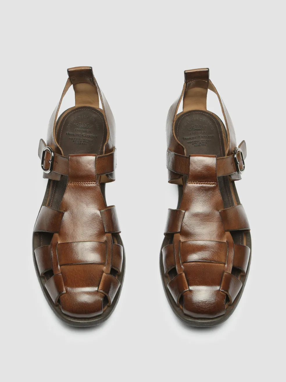 Discount Officine Creative CHRONICLE 145 - Brown Leather Sandals CIGAR