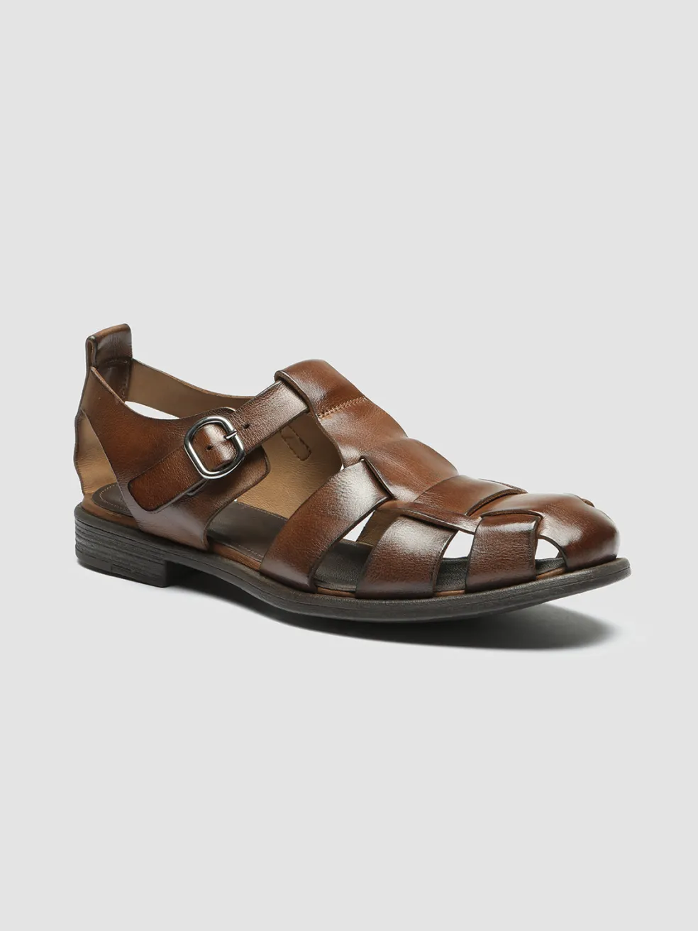 Discount Officine Creative CHRONICLE 145 - Brown Leather Sandals CIGAR
